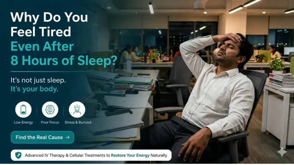 Why Am I Tired After Sleeping 8 Hours? Here’s Why Your Body Isn’t Recovering 1 why do you feel tired even after 8 hours of sleep indian office worker fatigue