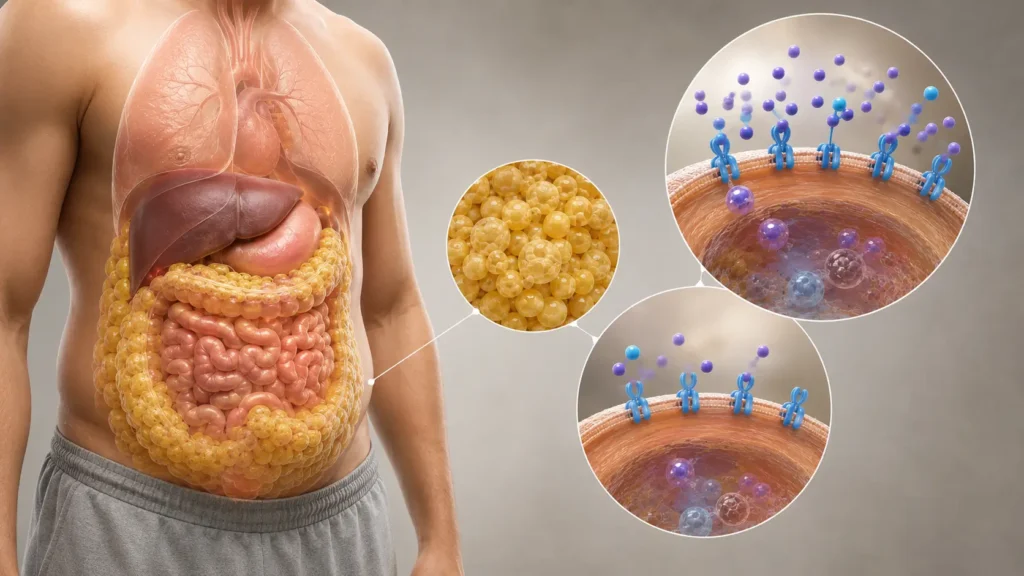 Can't Lose Belly Fat? Insulin Resistance Could Be the Hidden Reason 1 Insulin resistance, visceral fat and metabolic health illustration
